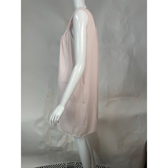 Vintage Sears 100% Nylon Pink Sleeveless Nightgown With Floral Embroidery Size M - Picture 6 of 16